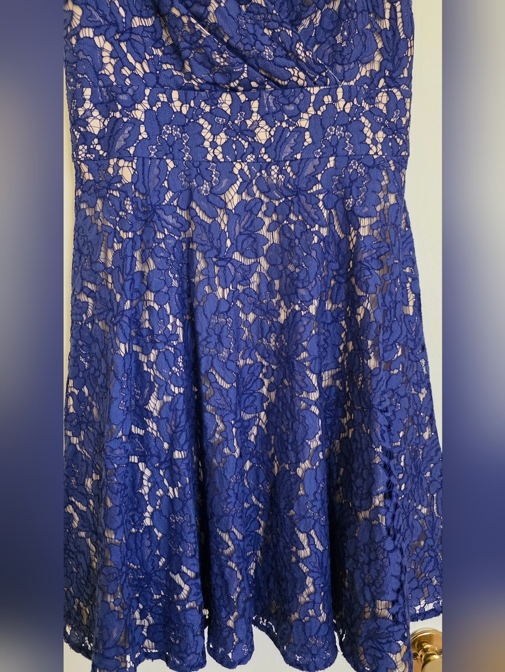 Eliza J Blue Purple Lace Fit & Flare Chic Sleeveless Party Dress Sz 6 - Picture 7 of 8